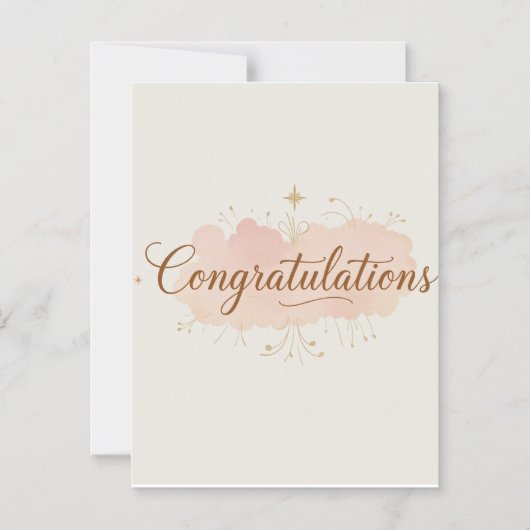 Carte de Félicitations – Message Simple et Élégant (Recto)