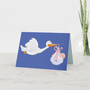 CARTE DE FÉLICITATIONS NOUVEAU BÉBÉ CIGOGNE