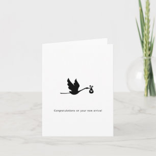 Carte de félicitations, nouvelle arrivée, cigogne,