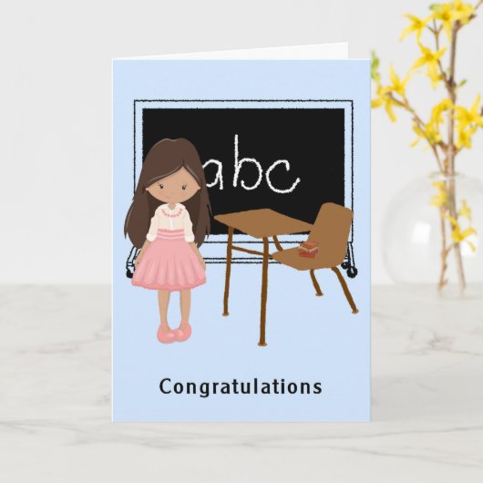 Carte de félicitations Ouverture d'une nouvelle éc (Fleur jaune)