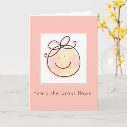 Carte de félicitations pour bébé (Fleur jaune)