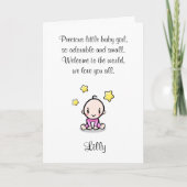 Carte de félicitations pour bébé avec le nom de la (Devant)