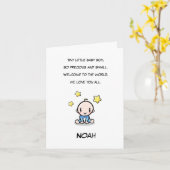 Carte de félicitations pour bébé avec nom et rime  (Fleur jaune)