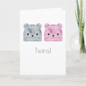 Carte de félicitations pour bébé Boho Twins (Devant)
