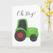 Carte de félicitations pour bébé de tracteur (Fleur jaune)