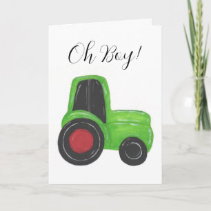 Carte de félicitations pour bébé de tracteur