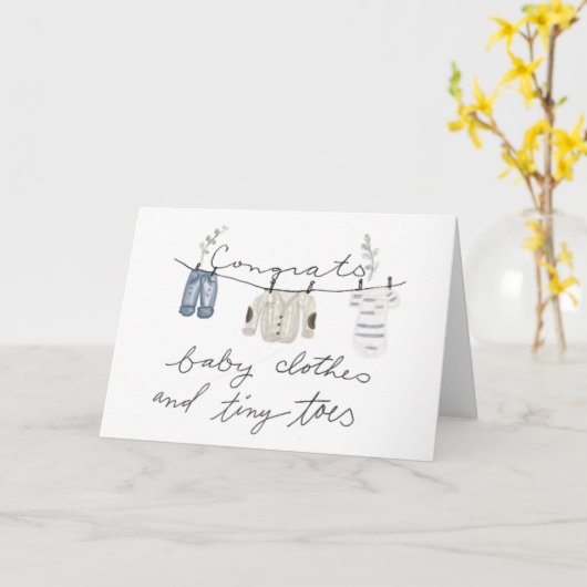 Carte de félicitations pour bébé garçon Boho (Fleur jaune)