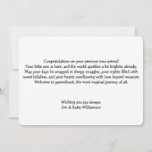 Carte de félicitations pour bébé personnalisée (Dos)