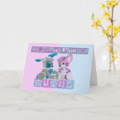 Carte de félicitations pour bébé Twin (Fleur jaune)