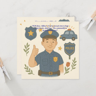 Carte de félicitations pour chapeau de policier