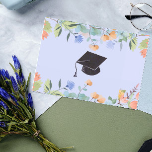 Carte de félicitations pour diplômé avec fleurs de