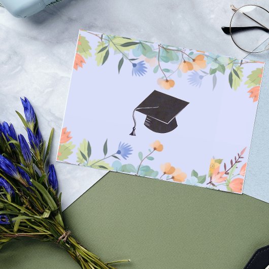 Carte de félicitations pour diplômé avec fleurs de
