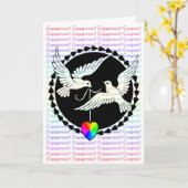 Carte de félicitations pour engagement gay : colom (Fleur jaune)