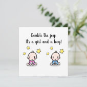 carte de félicitations pour jumeaux nouveau-nés, a (Debout devant)