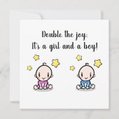 carte de félicitations pour jumeaux nouveau-nés, a (Devant)