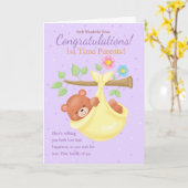 Carte de félicitations pour la 1ère grossesse des (Fleur jaune)