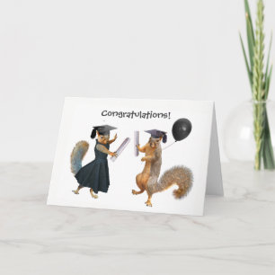 Carte de félicitations pour la graduation d'écureu