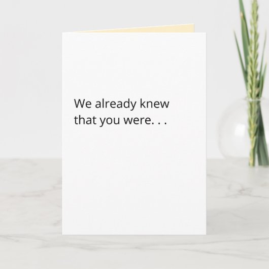 Carte de félicitations pour la journée de coming o (Devant)