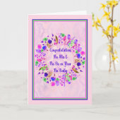 Carte de félicitations pour la nouvelle mère et pè (Fleur jaune)