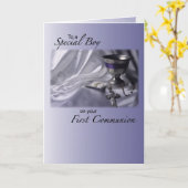 Carte de félicitations pour la première communion (Fleur jaune)