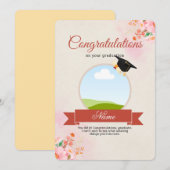 Carte de félicitations pour la remise des diplômes (Devant / Derrière)
