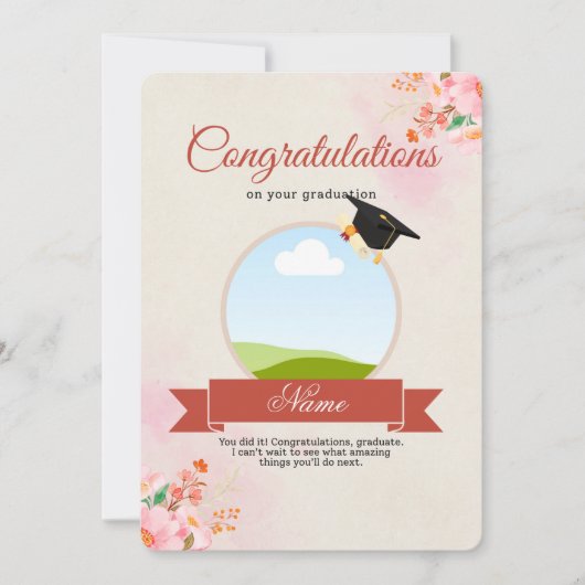 Carte de félicitations pour la remise des diplômes (Devant)