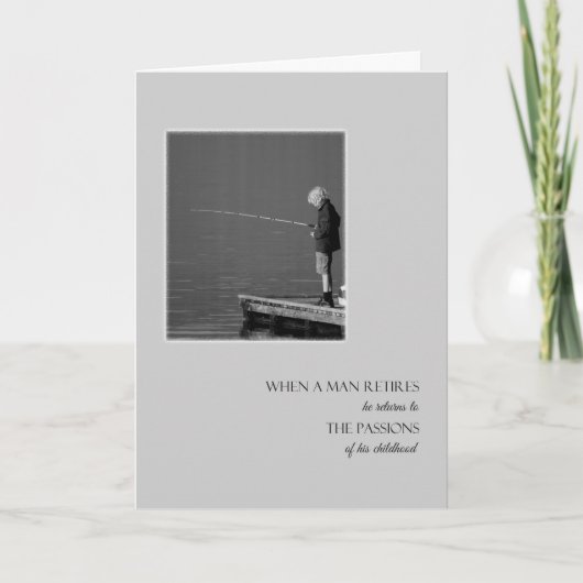 Carte de félicitations pour la retraite / Pêche (Devant)