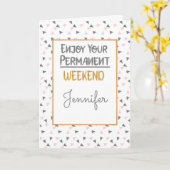 Carte de félicitations pour la retraite rose et bl (Fleur jaune)