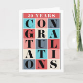 Carte de félicitations pour le 30e anniversaire de (Devant)