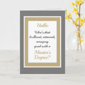 Carte de félicitations pour le diplôme de maîtrise (Fleur jaune)
