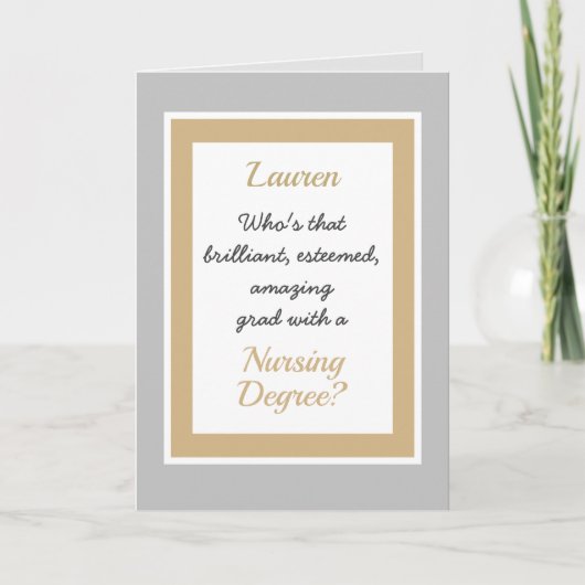 Carte de félicitations pour le diplôme de soins in (Devant)