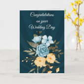 Carte de félicitations pour le jour du mariage (Fleur jaune)