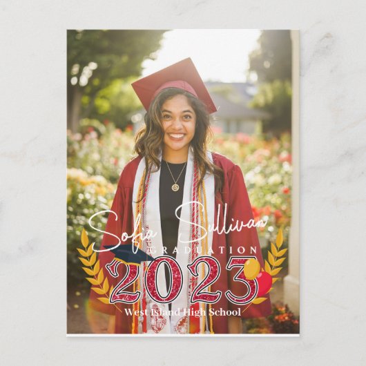 Carte de félicitations pour le lycée de fin d'étud (Devant)