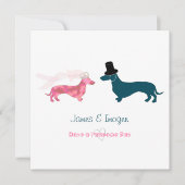 Carte de félicitations pour le Mariage Dachshund (Devant)