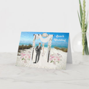 Carte de félicitations pour le mariage de plage