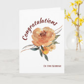 Carte de félicitations pour le mariage floral auto (Fleur jaune)