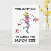 Carte de félicitations pour le test de conduite (Fleur jaune)