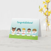 Carte de félicitations pour les enfants du monde d (Fleur jaune)