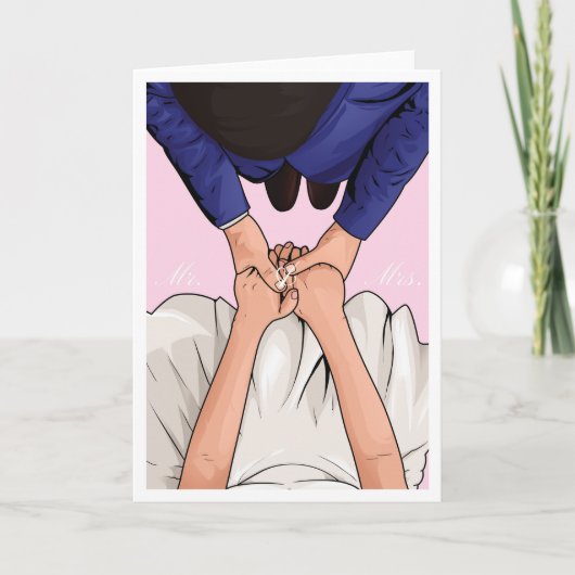 Carte de félicitations pour les Mariages mariés et (Devant)