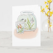 Carte de félicitations pour les poissons à haut re (Fleur jaune)