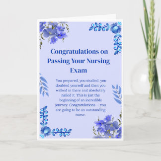 Carte de Félicitations pour l'Examen d'Infirmière