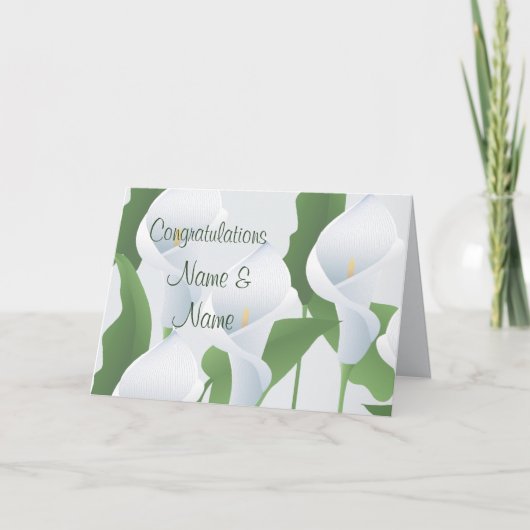 Carte de Félicitations pour Mariage avec des Lys C (Devant)