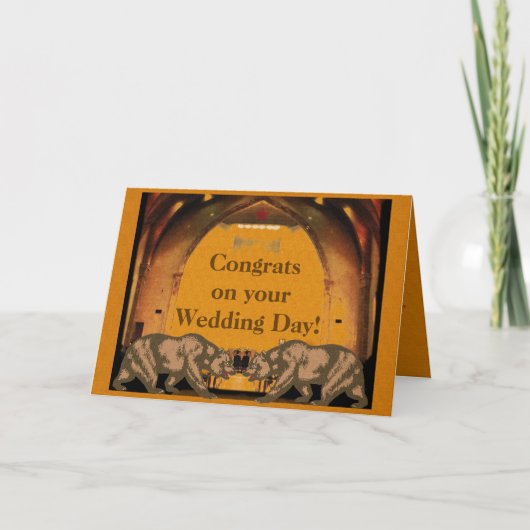 Carte de félicitations pour mariage d'ours de Cali (Devant)