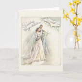 Carte de félicitations pour mariage vintage (Fleur jaune)