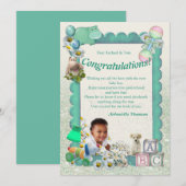 Carte de félicitations pour nouveau bébé garçon (Devant / Derrière)