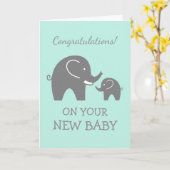 Carte de félicitations pour nouveau bébé garçon ou (Fleur jaune)