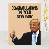 CARTE DE FÉLICITATIONS POUR NOUVEAU BÉBÉ TRUMP (Fleur jaune)