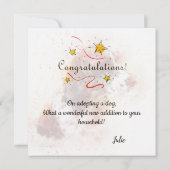 Carte de félicitations pour nouveau chien de compa (Dos)