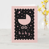 Carte de félicitations pour nouveau-né fille (Fleur jaune)