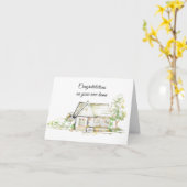 Carte de félicitations pour nouvelle maison (Fleur jaune)